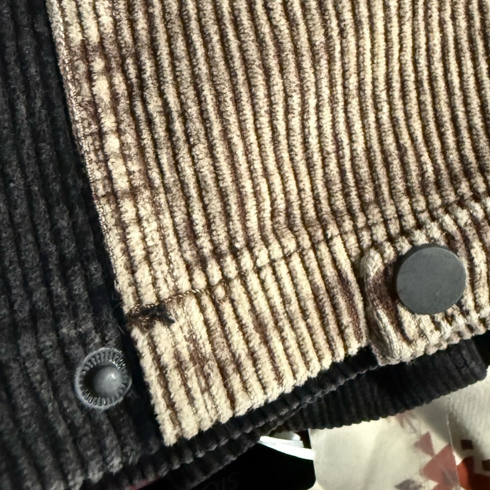 Stoosh Black and Tan Corduroy Color Block Cargo Pants - Picture 8 of 10